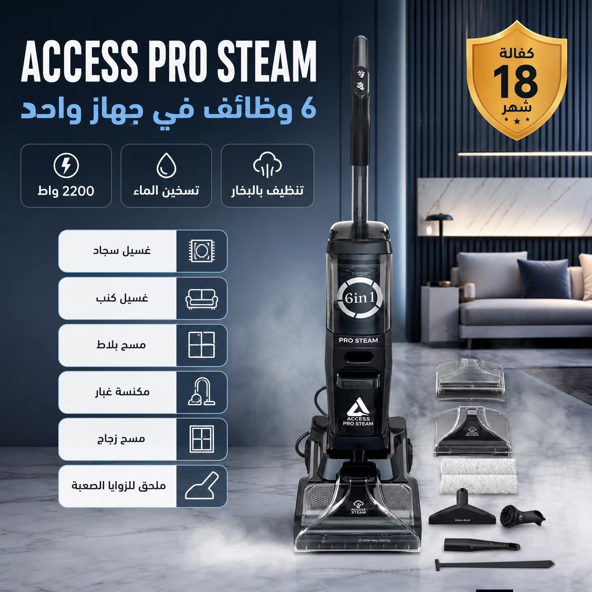 Access Pro Steam 6 in 1
Carpet Washer